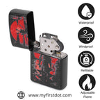 First Dot Samurai Red Sun Windproof Cigarette Lighter