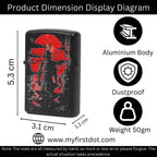 First Dot Samurai Red Sun Windproof Cigarette Lighter