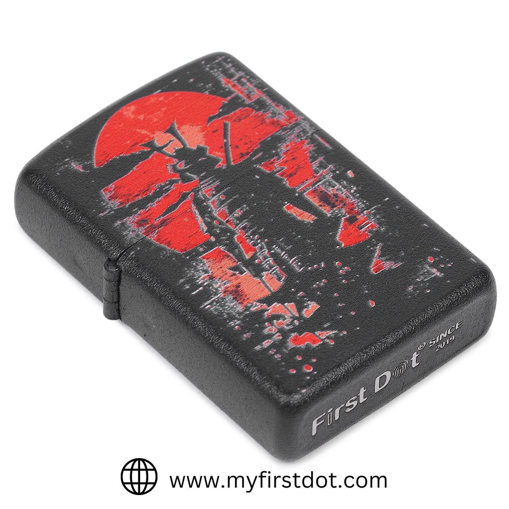 First Dot Samurai Red Sun Windproof Cigarette Lighter