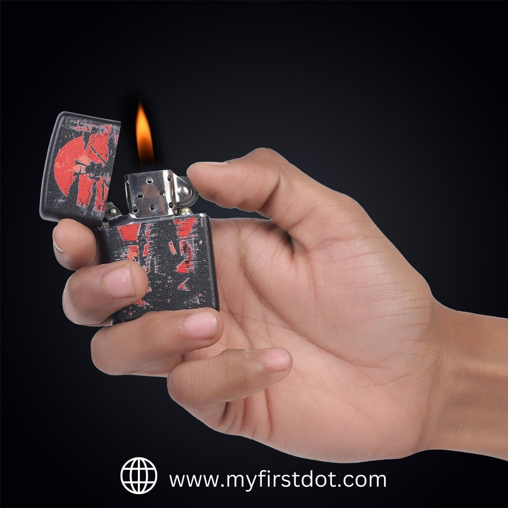 First Dot Samurai Red Sun Windproof Cigarette Lighter