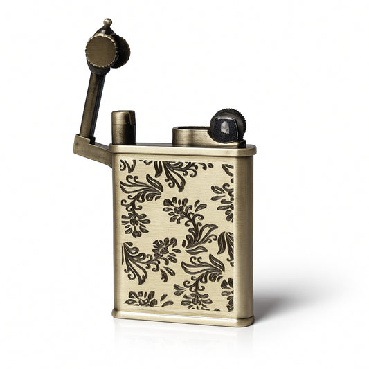 Embossed Leaf Pattern Slim Jet Fire Cigar Windproof Lighter