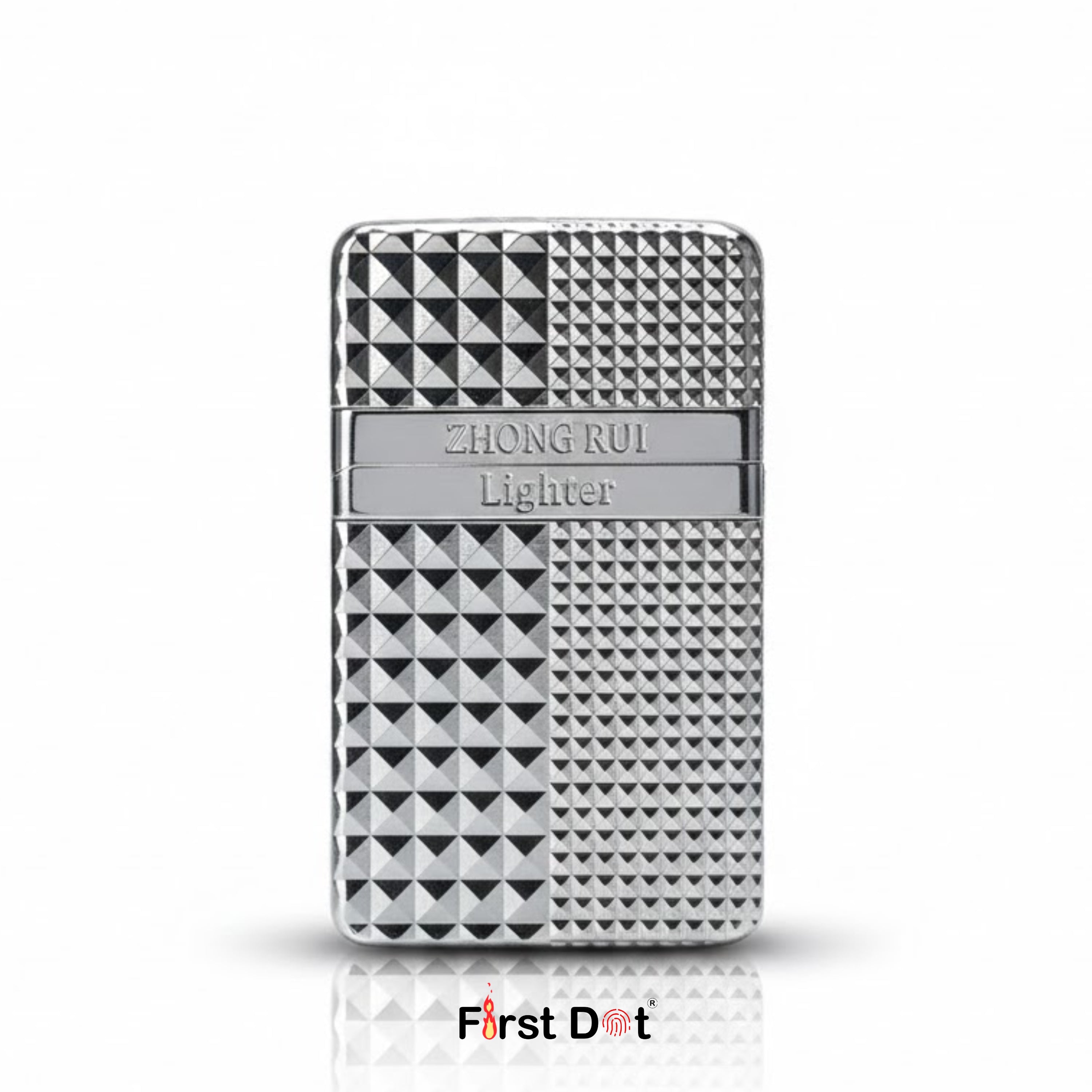 Zong Rui lighter with Diamond cut pattern on a white background 