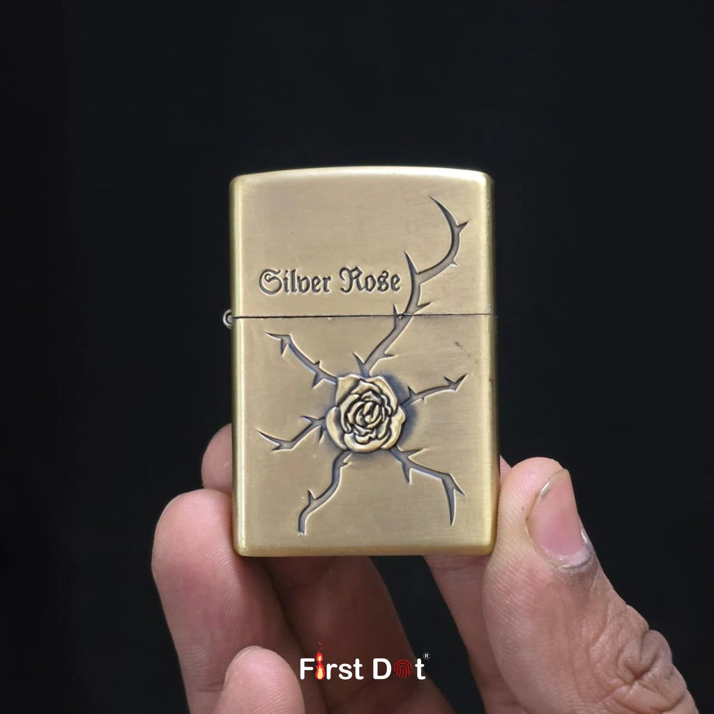 Silver Rose Series Fluid Liquid Lighter