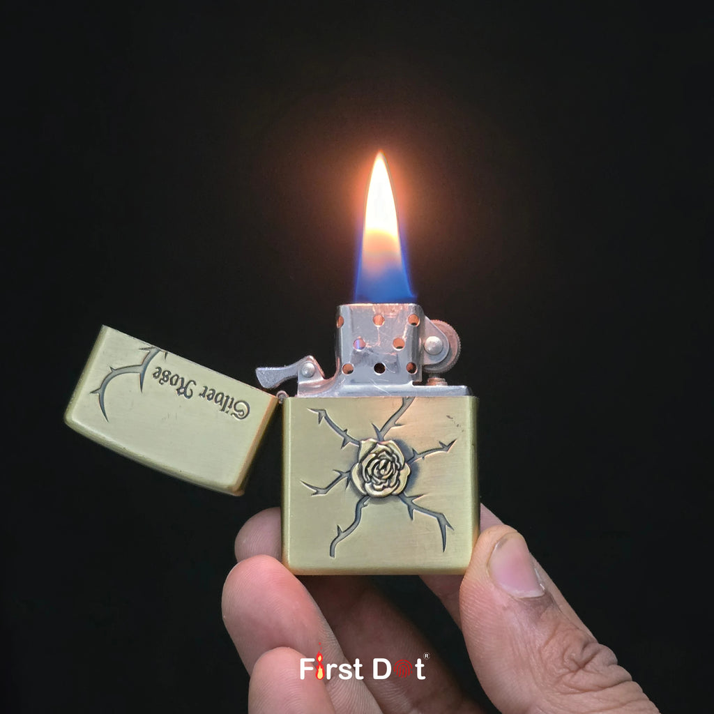 Silver Rose Series Fluid Liquid Lighter