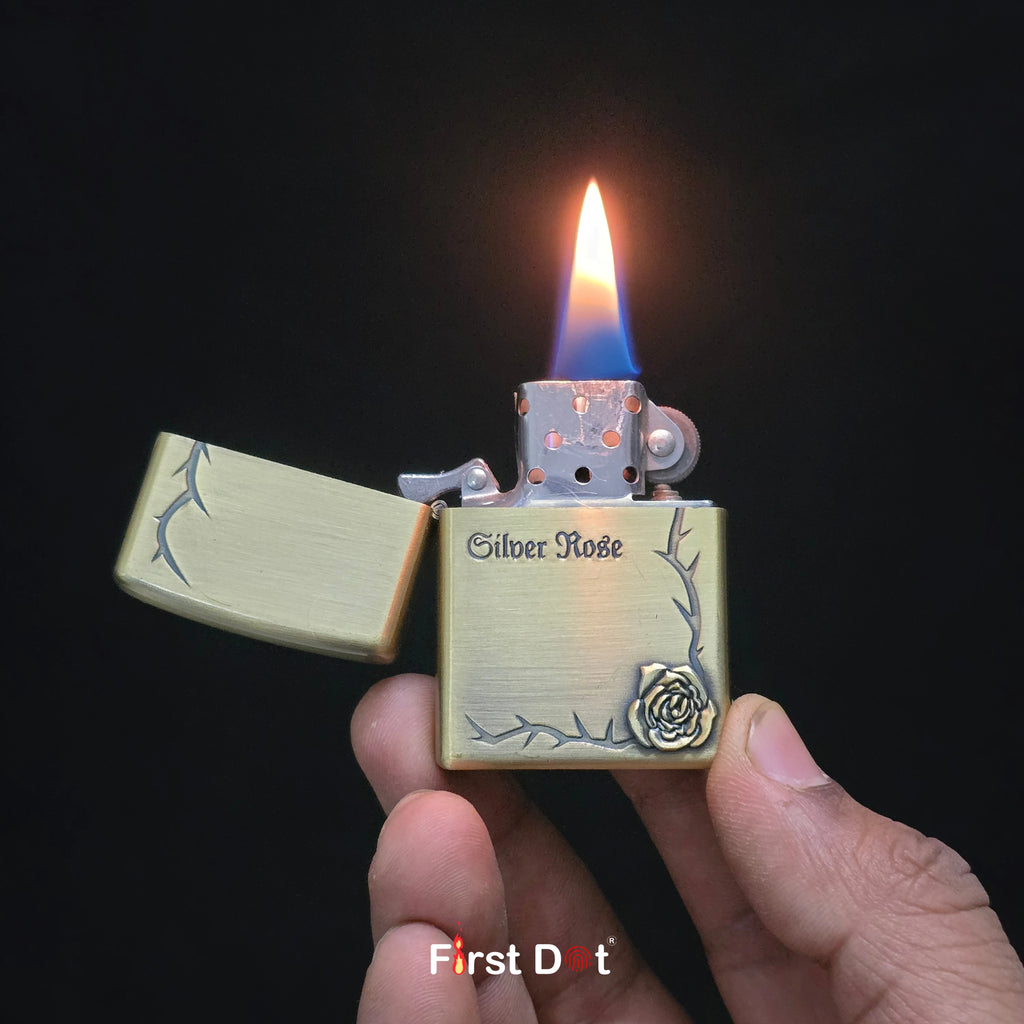 Silver Rose Series Fluid Liquid Lighter
