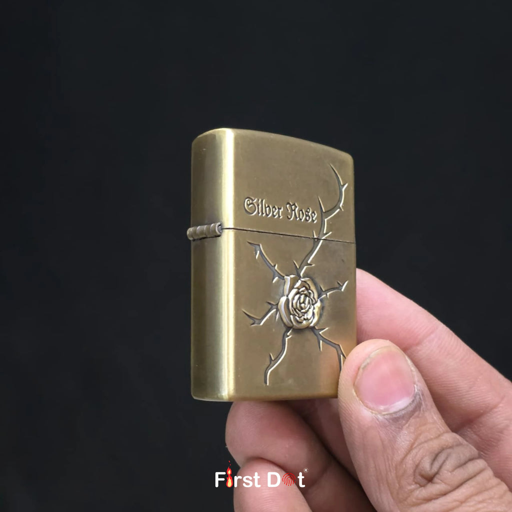 Silver Rose Series Fluid Liquid Lighter