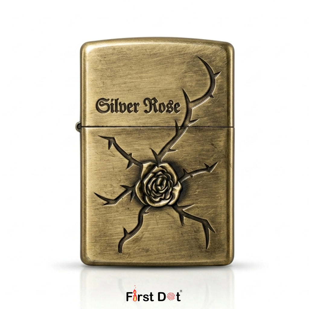 Silver Rose Series Fluid Liquid Lighter