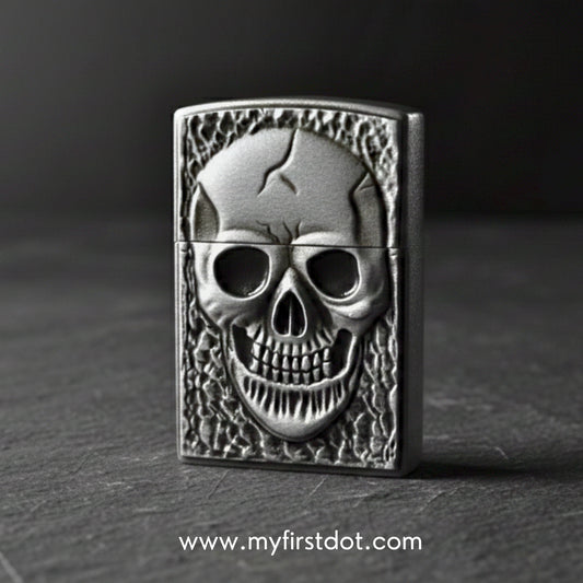 Skull Classic Lighter | Windproof Cigarette Lighter Silver