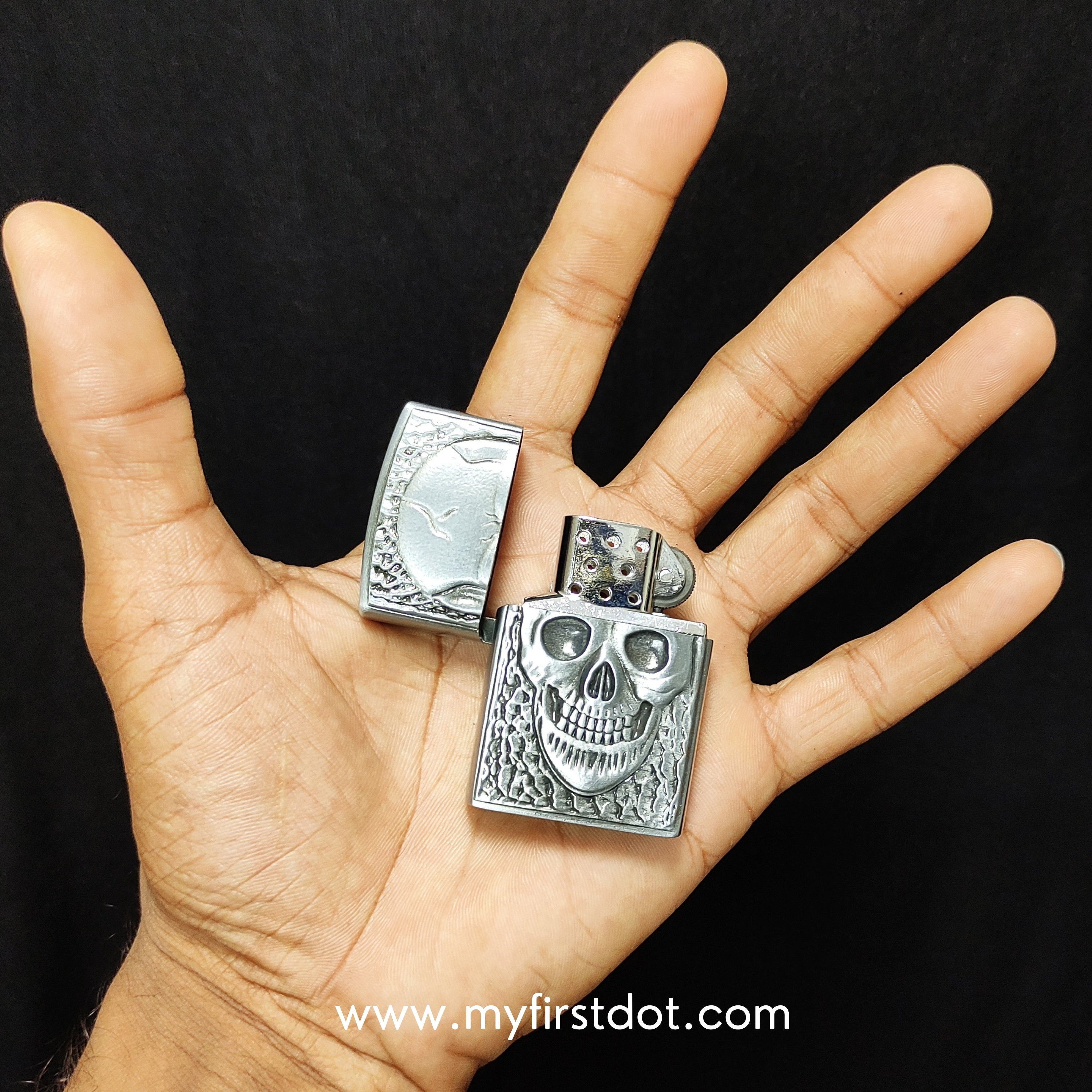 Skull Classic Lighter | Windproof Cigarette Lighter Silver