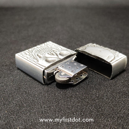 Skull Classic Lighter | Windproof Cigarette Lighter Silver
