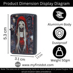 First Dot Gothic Red Hood Windproof Cigarette Lighter