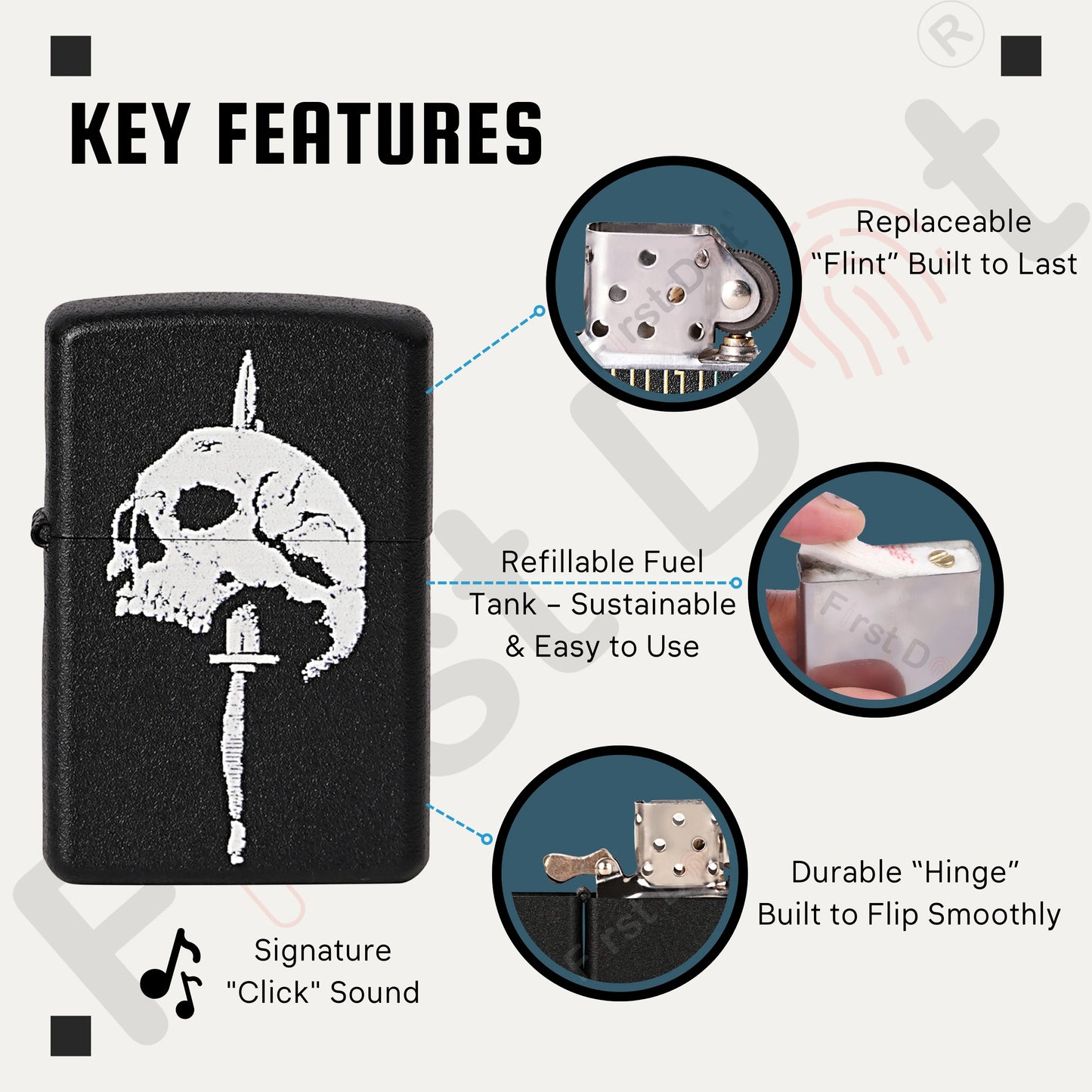 Skull Sword Premium Refillable Cigarette Lighter
