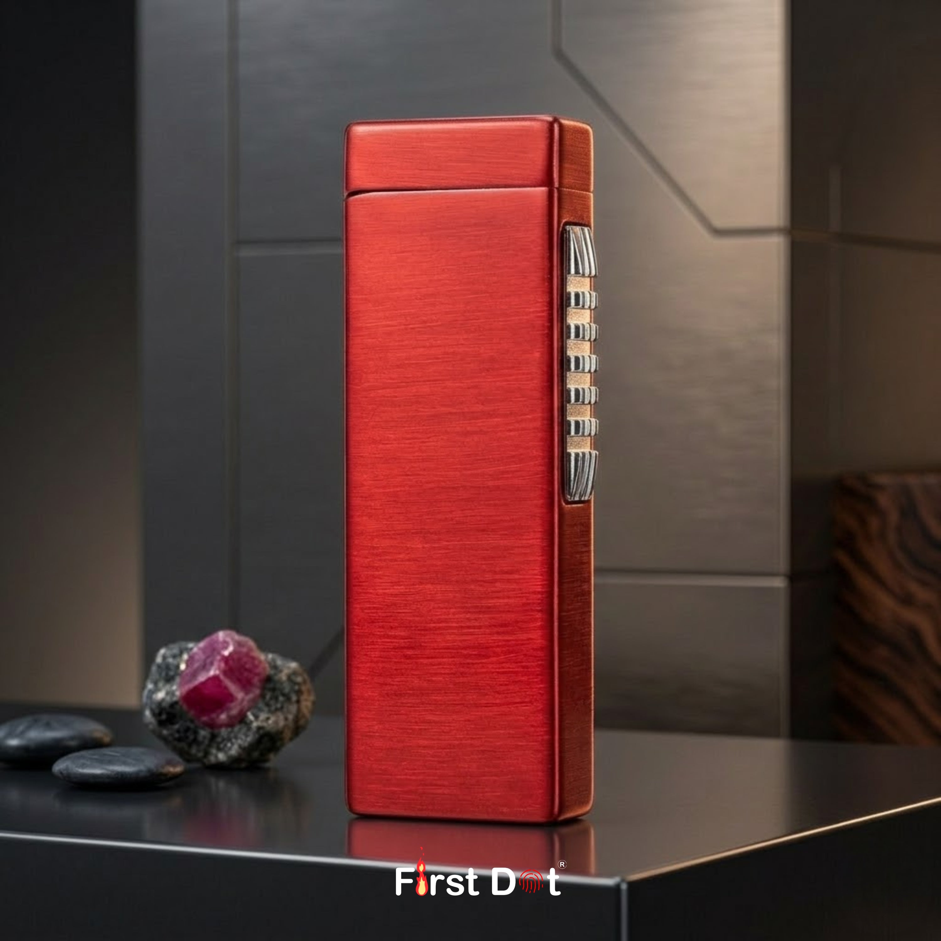 Slim Glossy Red Cigarette Lighter (Executive Series)