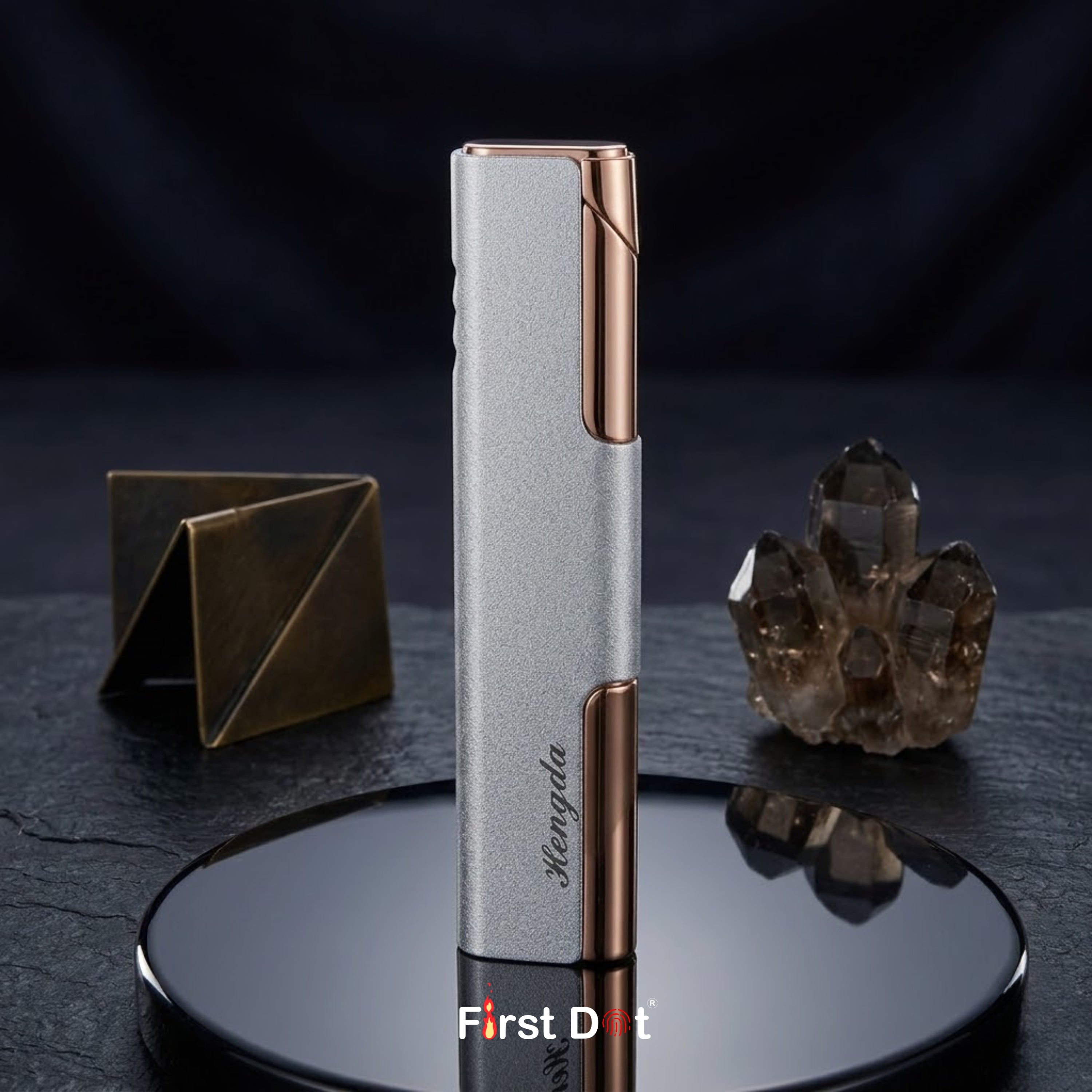 Slim Silver Jet Flame Lighter