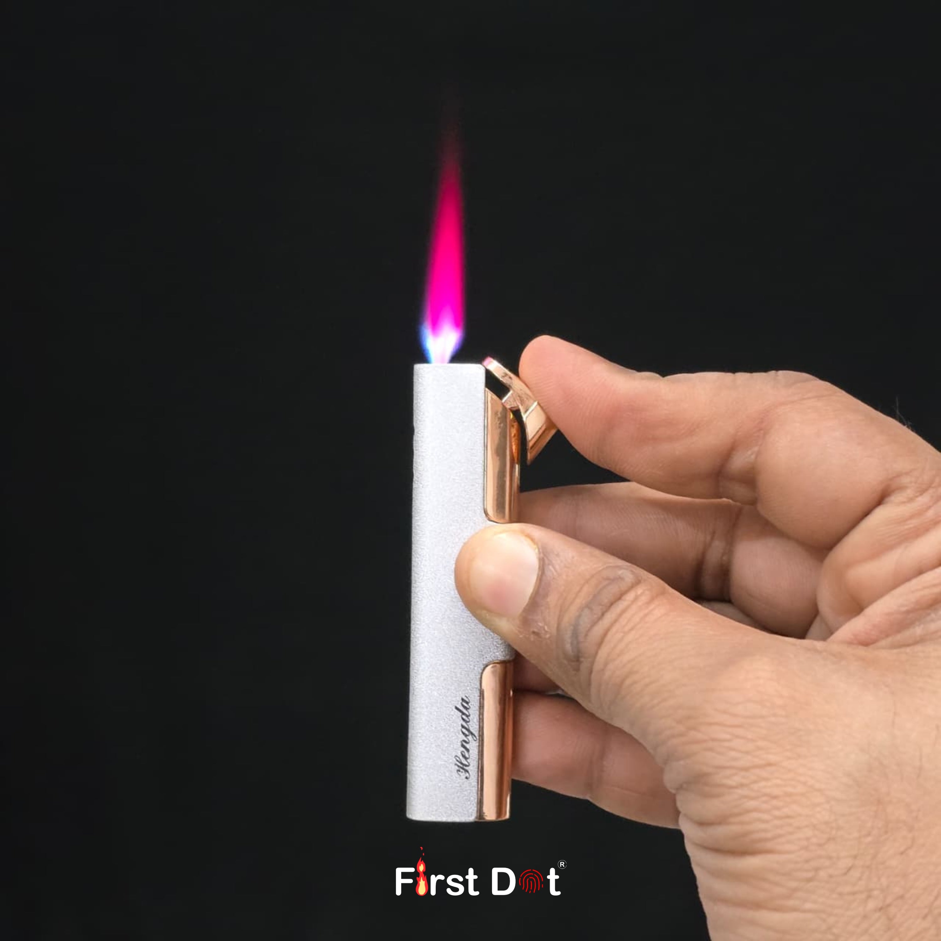 Slim Silver Jet Flame Lighter