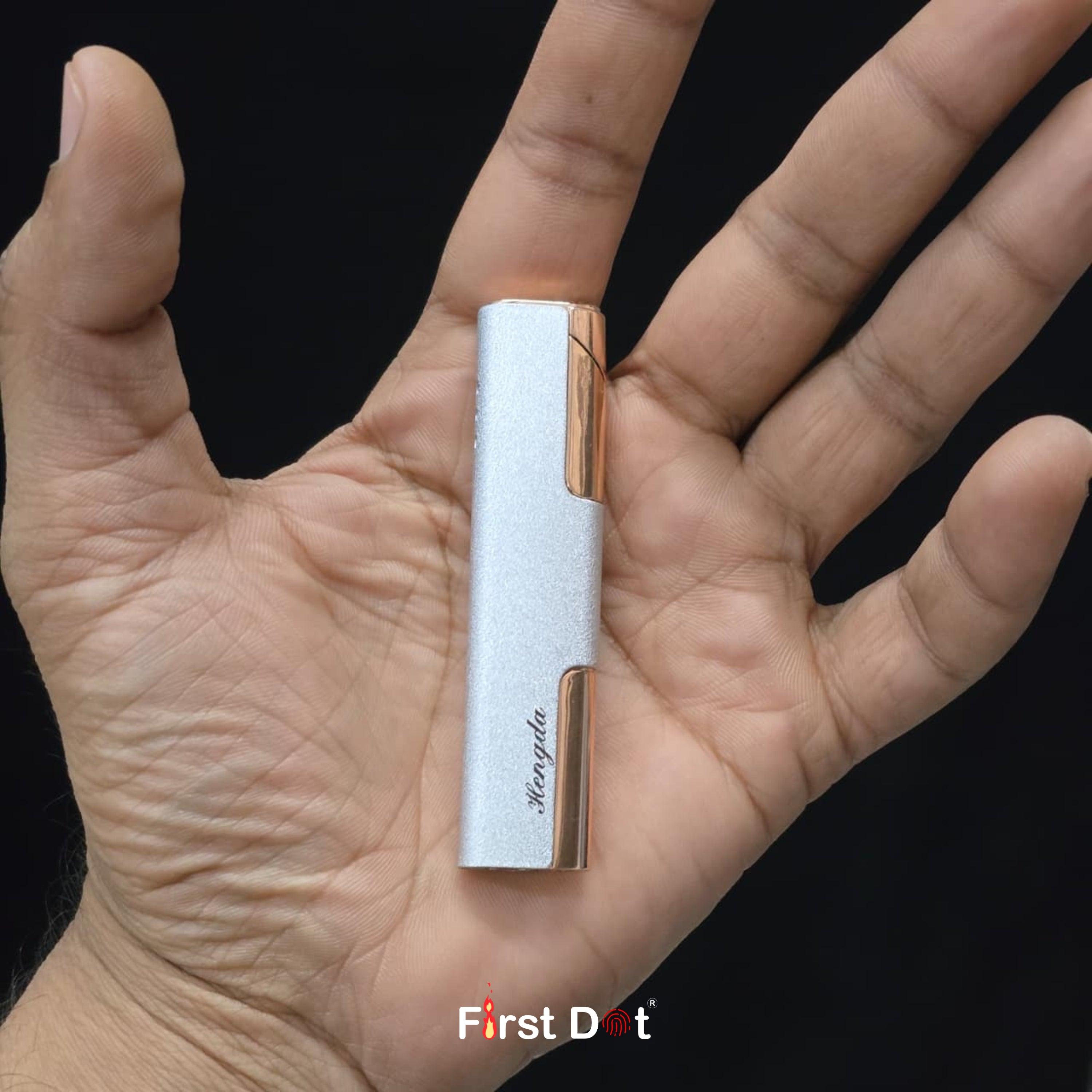 Slim Silver Jet Flame Lighter