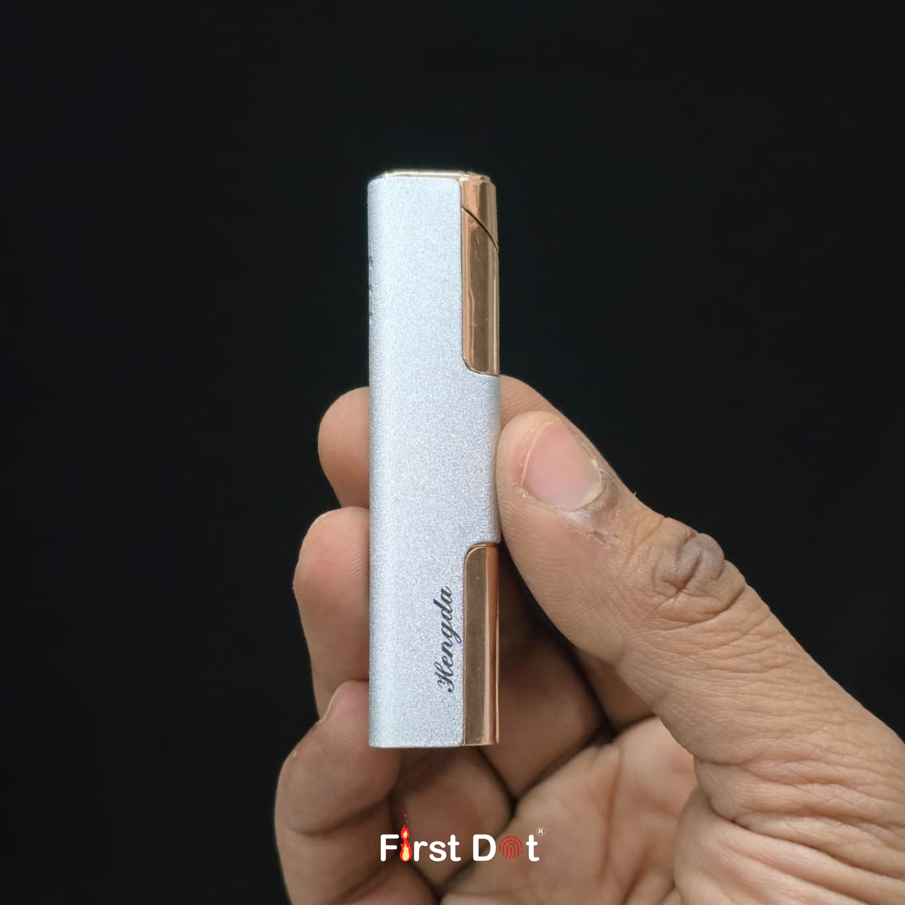 Slim Silver Jet Flame Lighter