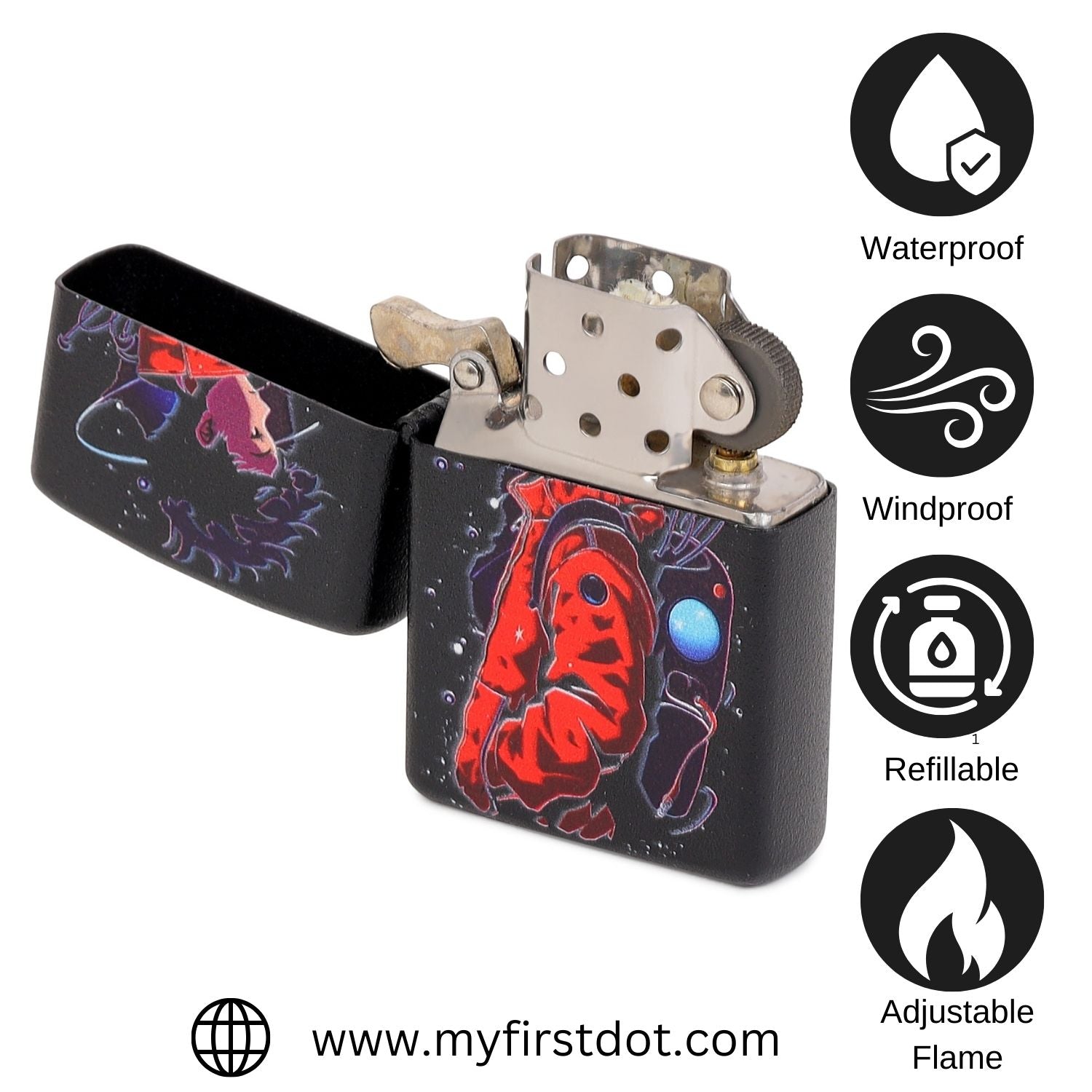 First Dot Cosmic Astronaut Windproof Cigarette Lighter