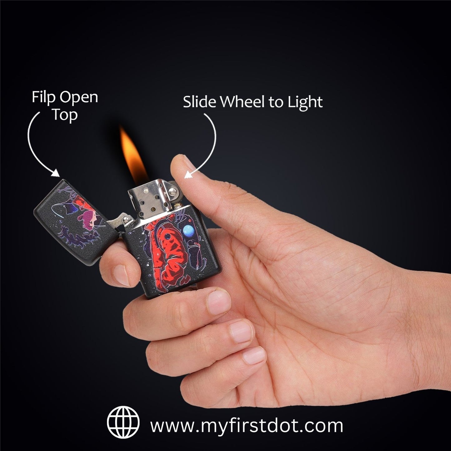 Space Boy Windproof Lighter Gift for Men Pocket Lighter | First Dot