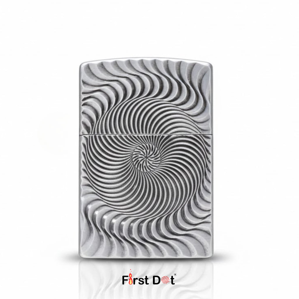 Spiral Engraved Cigarette Lighter | Windproof Metal Body