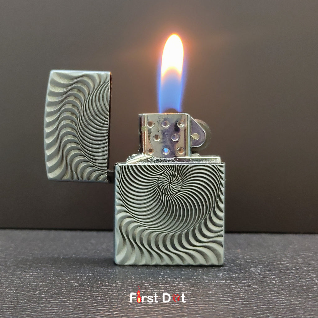 Spiral Engraved Cigarette Lighter | Windproof Metal Body