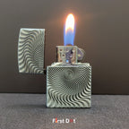 Spiral Engraved Cigarette Lighter | Windproof Metal Body