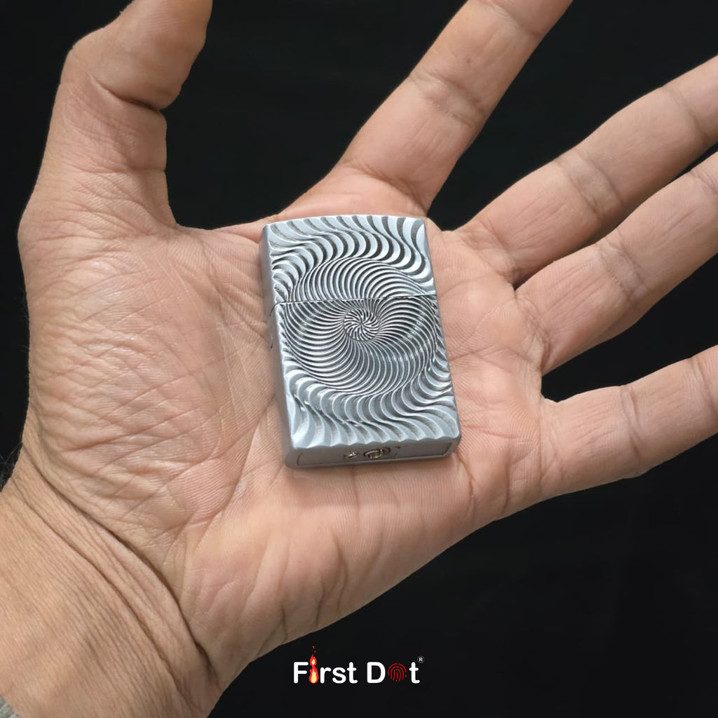 Spiral Engraved Cigarette Lighter | Windproof Metal Body