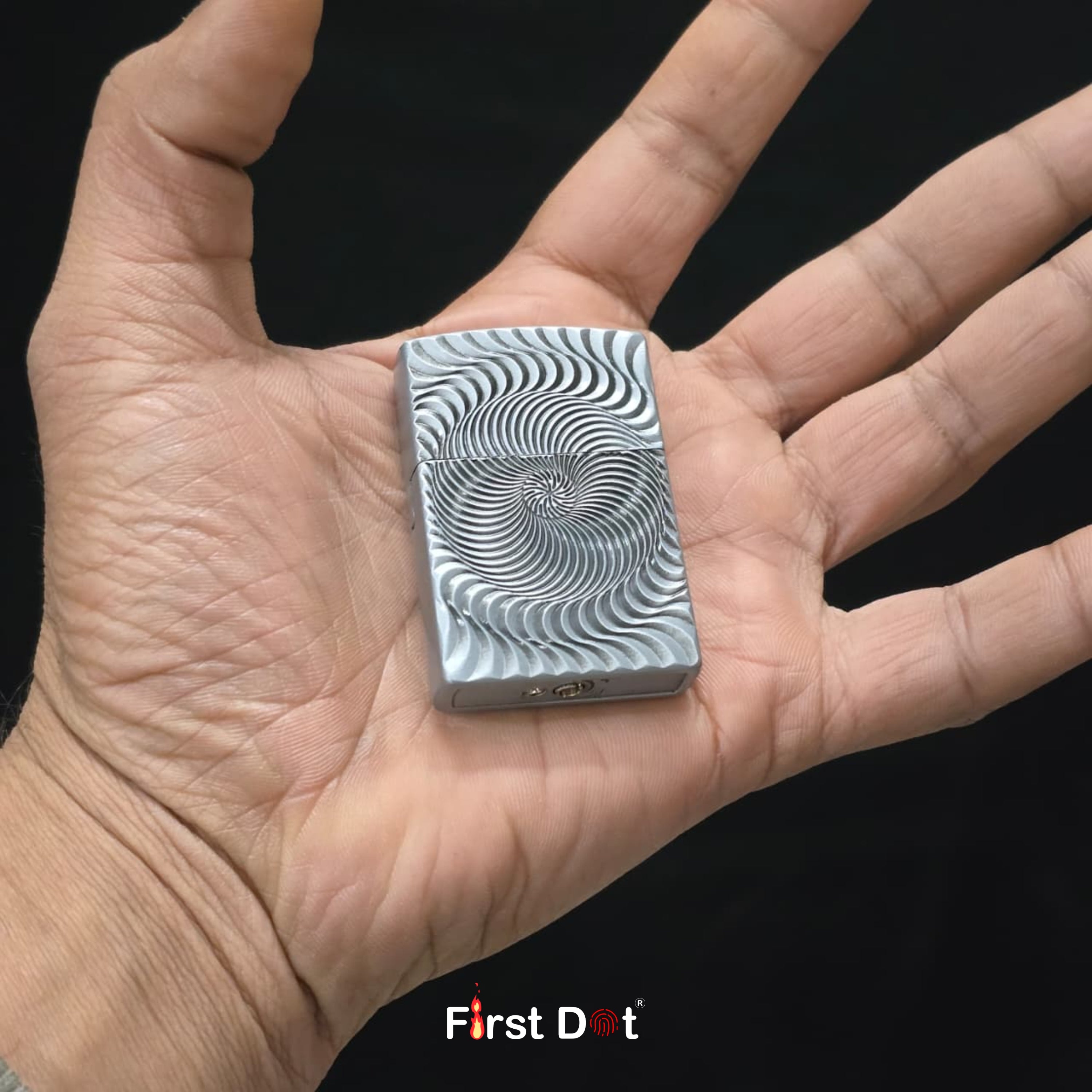 Spiral Engraved Cigarette Lighter | Windproof Metal Body