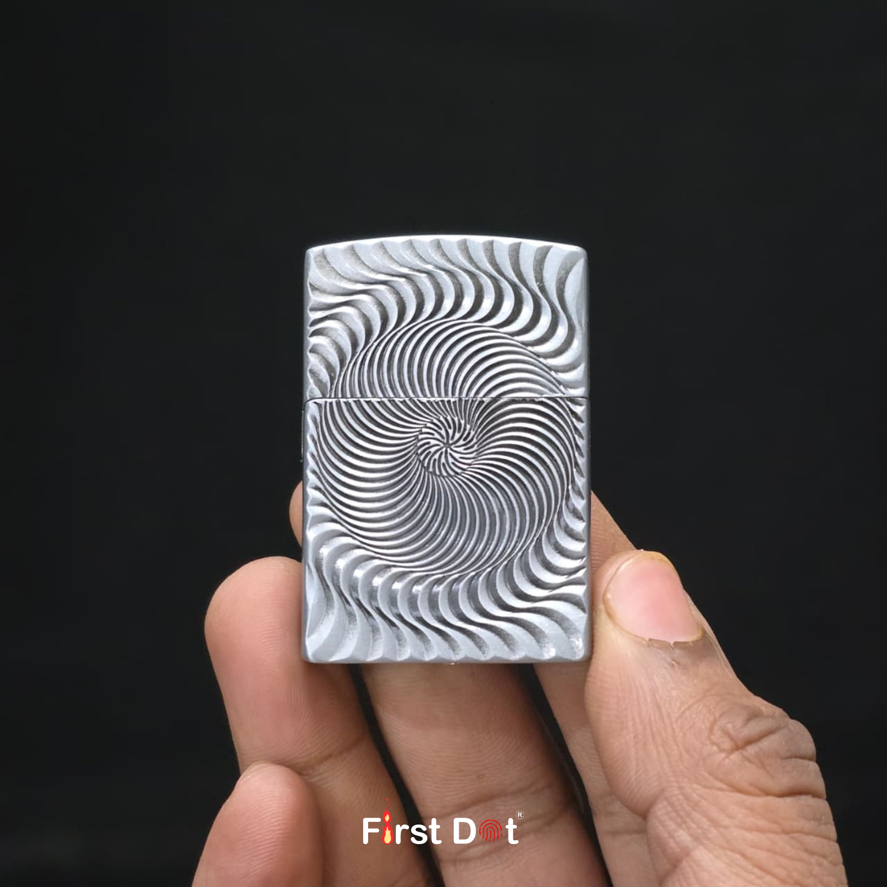 Spiral Engraved Cigarette Lighter | Windproof Metal Body