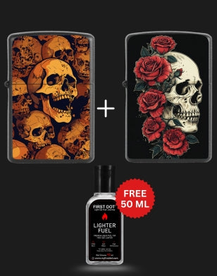 Combo of 2 Street Graphic Cigarette Lighters | Premium Box + Free 50ml Fuel