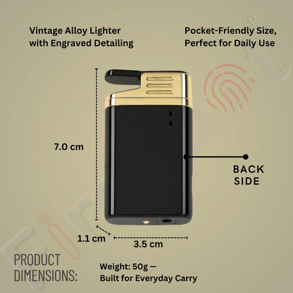 Striped Jet Flame Luxury Watch Lighter for Men - Black
