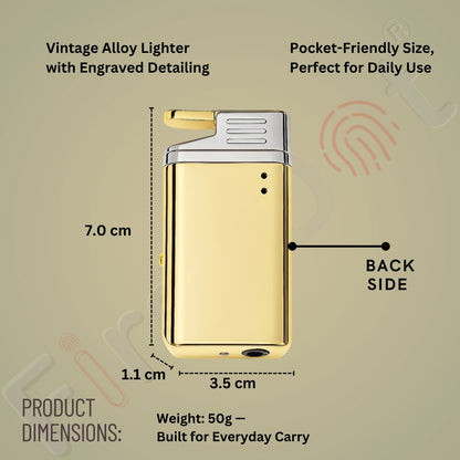 Striped Jet Flame Luxury Watch Lighter for Men - Gold