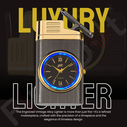 Striped Jet Flame Luxury Watch Lighter for Men - Grey
