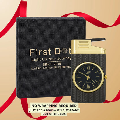 Striped Jet Flame Luxury Watch Lighter for Men - Grey