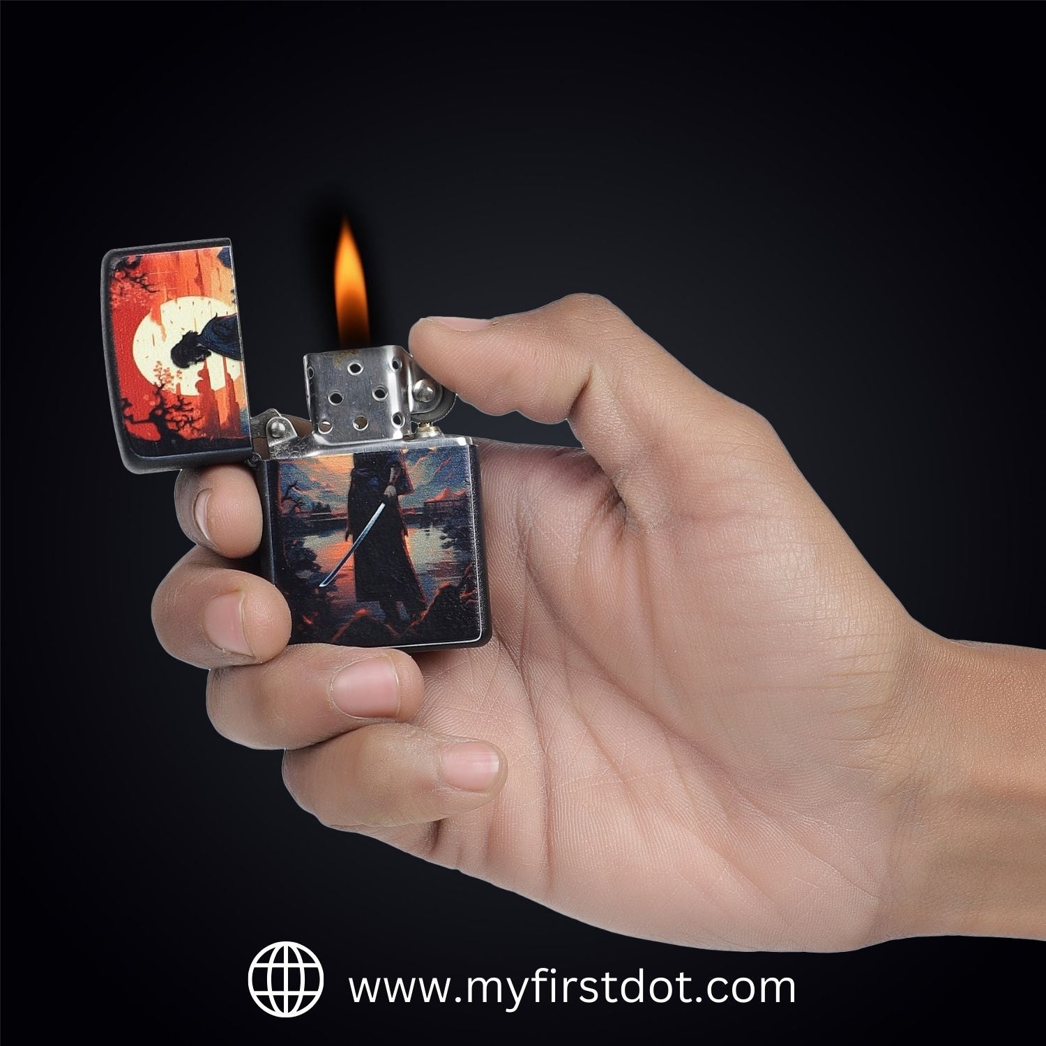 First Dot Ronin Samurai Windproof Cigarette Lighter