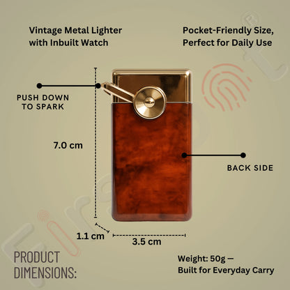 Swing Arm Luxury Retro Watch Lighter for Men - Brown