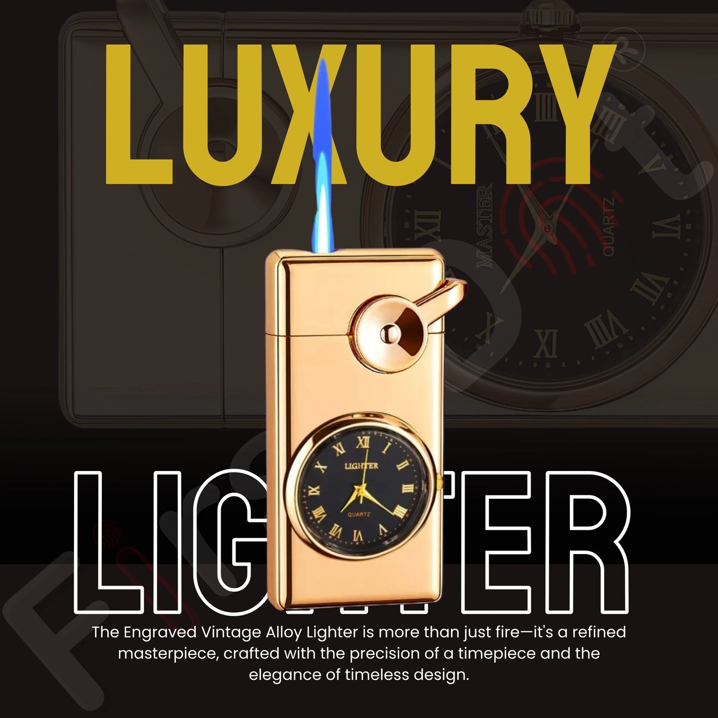 Swing Arm Luxury Retro Watch Lighter for Men - Gold