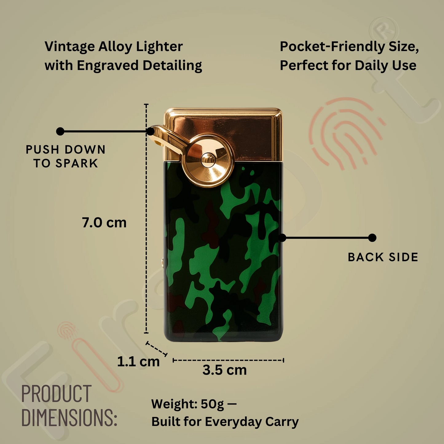 Swing Arm Luxury Retro Watch Lighter for Men - Green