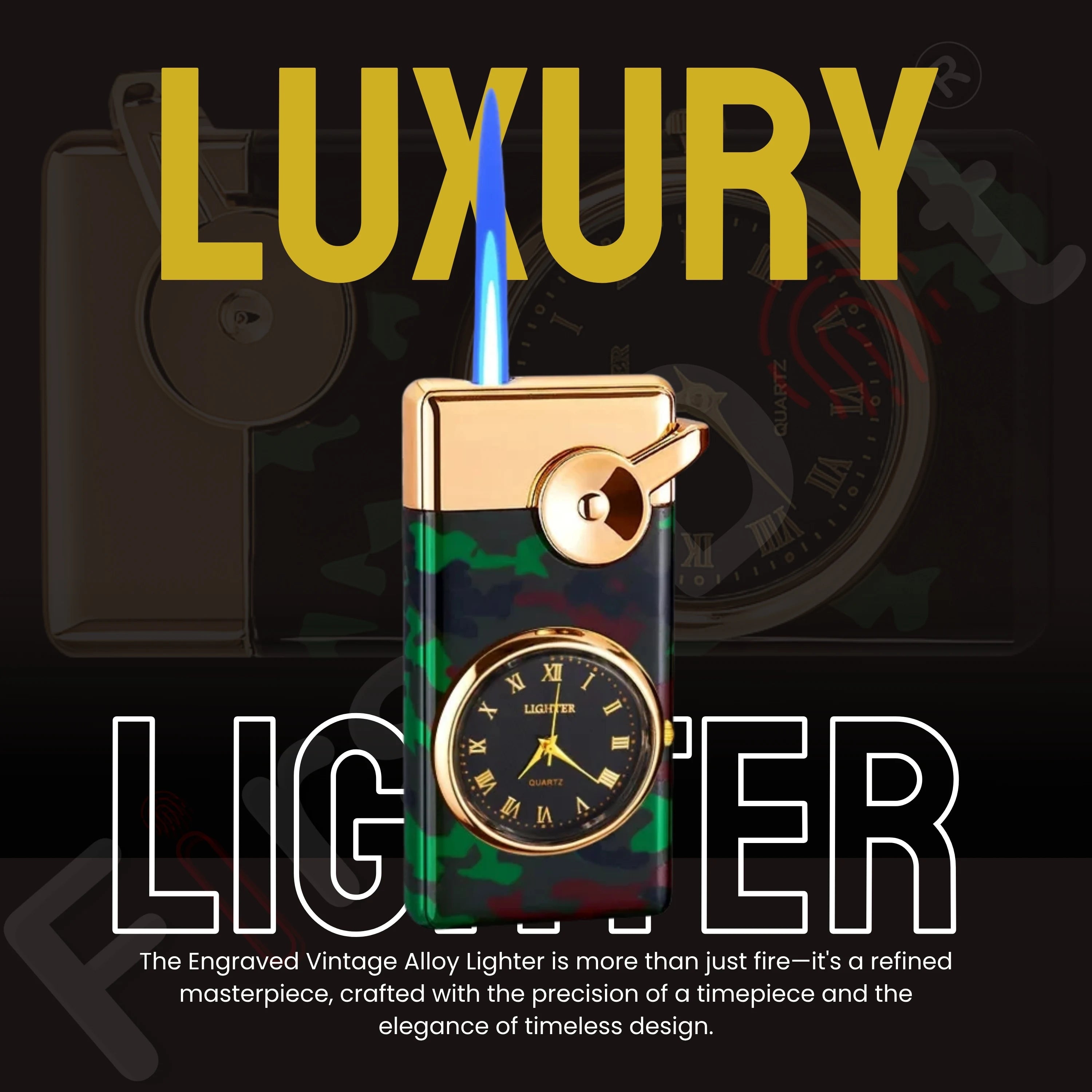 Swing Arm Luxury Retro Watch Lighter for Men - Green