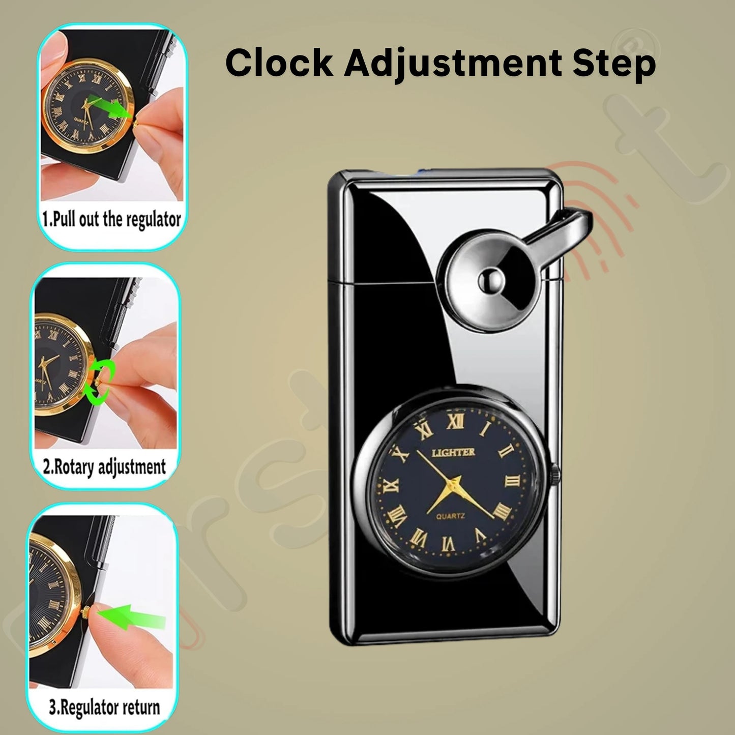 Swing Arm Luxury Retro Watch Lighter for Men - Grey