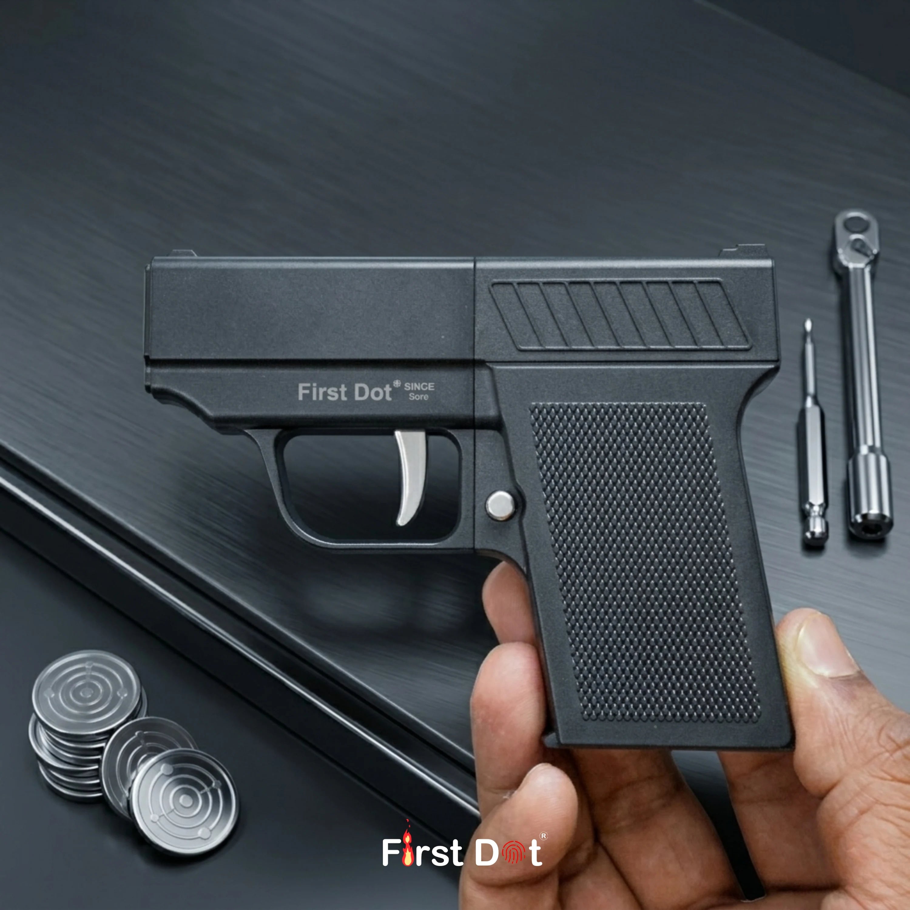Tactical Drop-Case Gun Lighter – 10 Slot Cigarette Holder