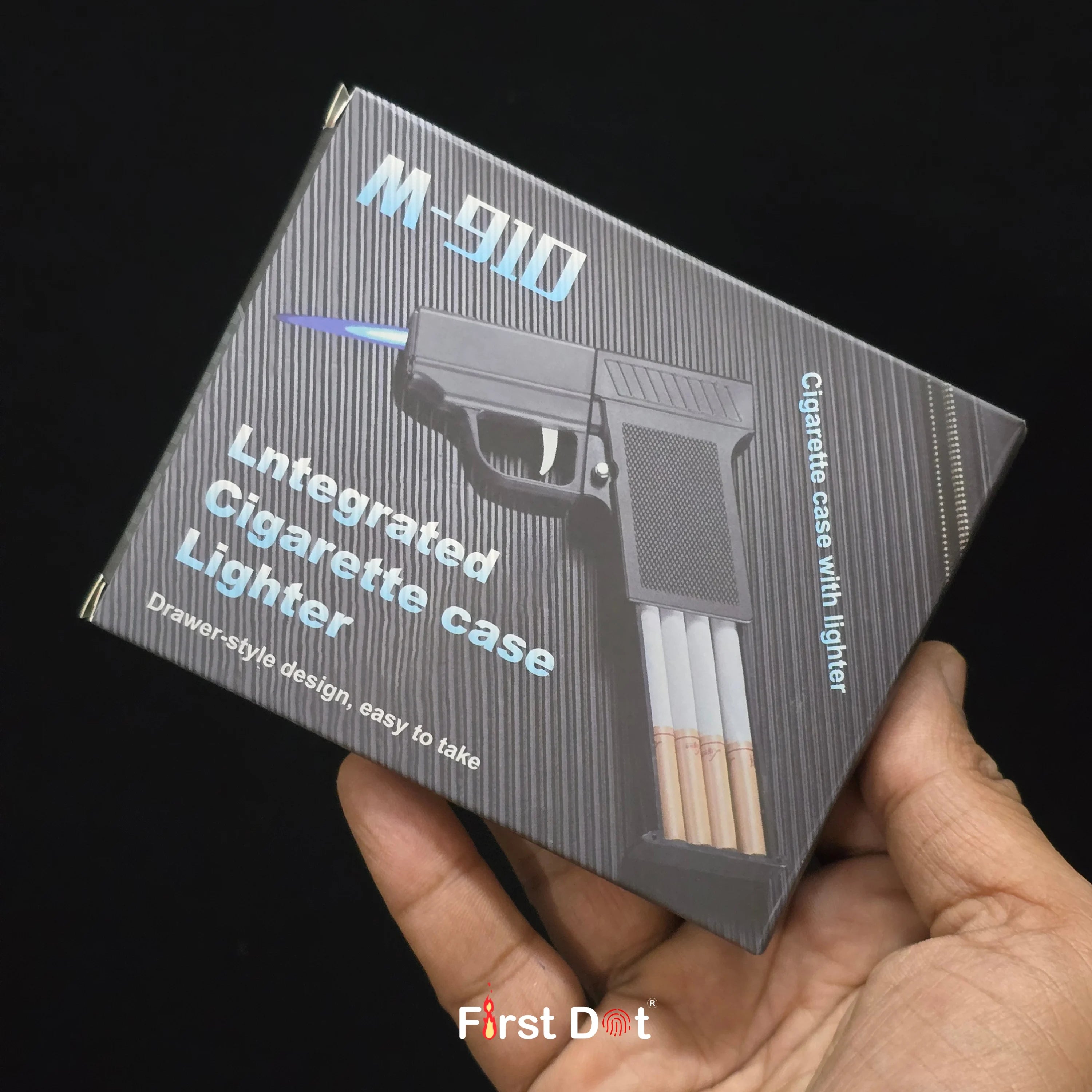 Tactical Drop-Case Gun Lighter – 10 Slot Cigarette Holder