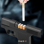 Tactical Gun Lighter with Cigarette Case – 10 Slot storage Jet Flame