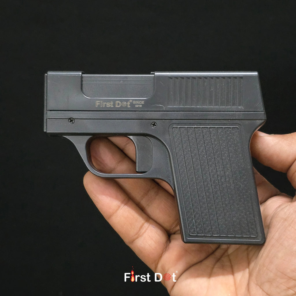 Tactical Gun Lighter with Cigarette Case – 10 Slot storage Jet Flame