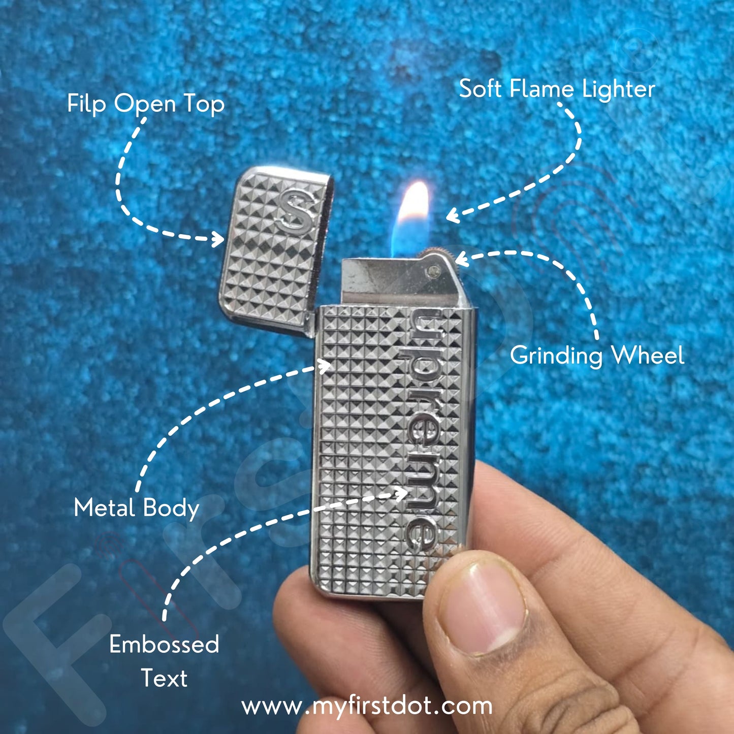 Street-Inspired Engraved Lighter | Metal Silver Finish