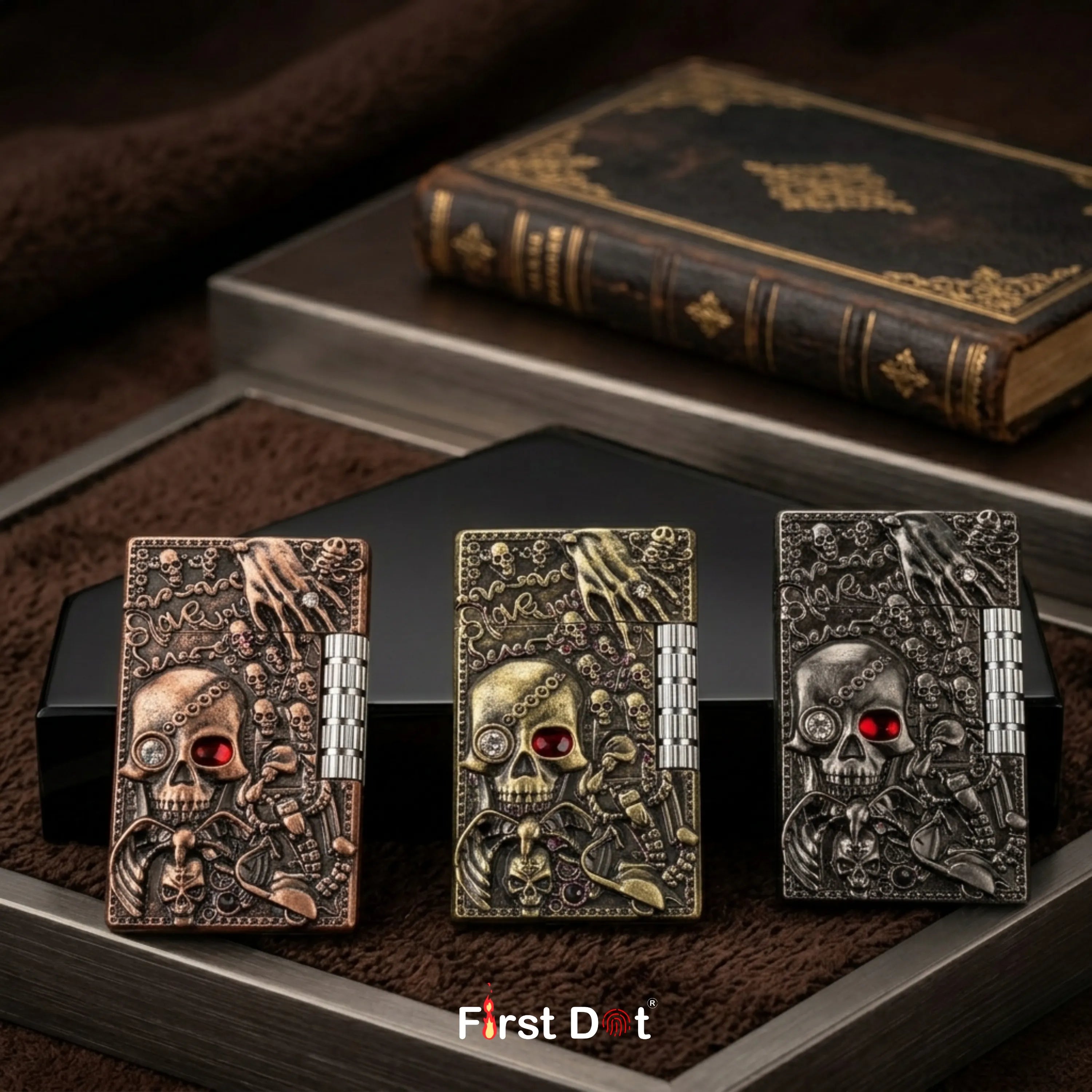 First Dot Blood-Ruby Gothic Sovereign Cigarette Lighter