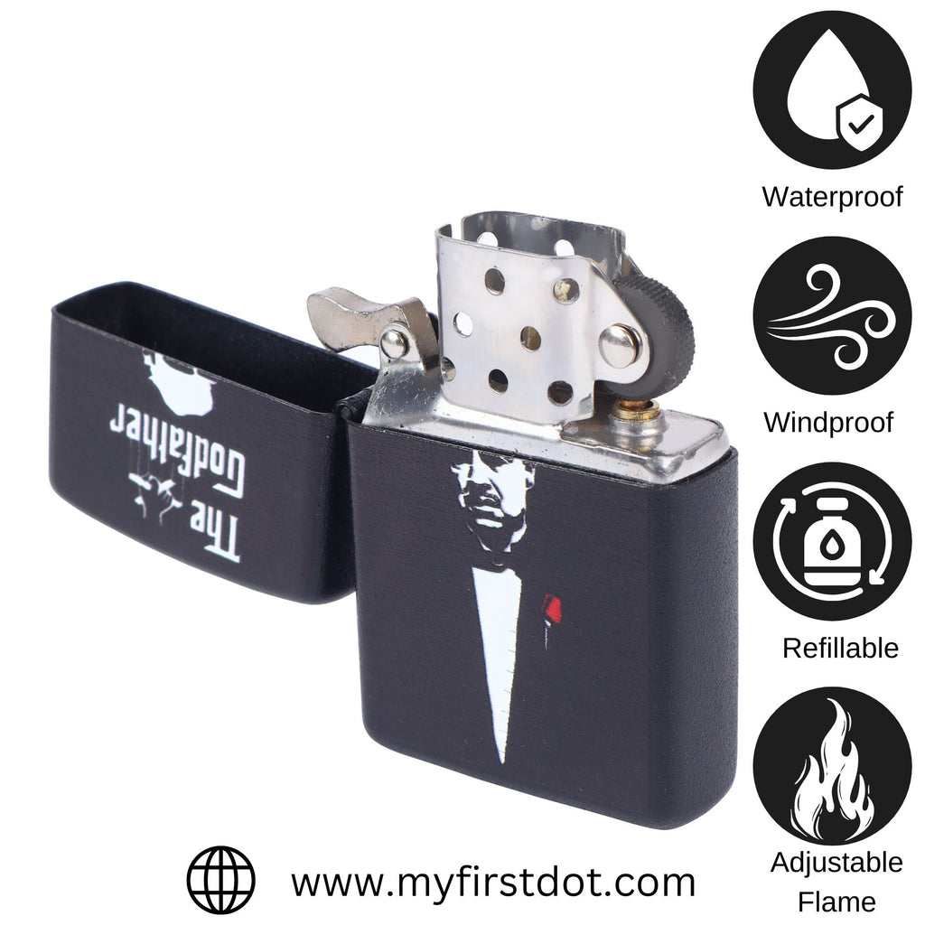 The Godfather Windproof Cigarette Lighter for Men | Pocket Classic Lighter for Smoking | | First Dot
