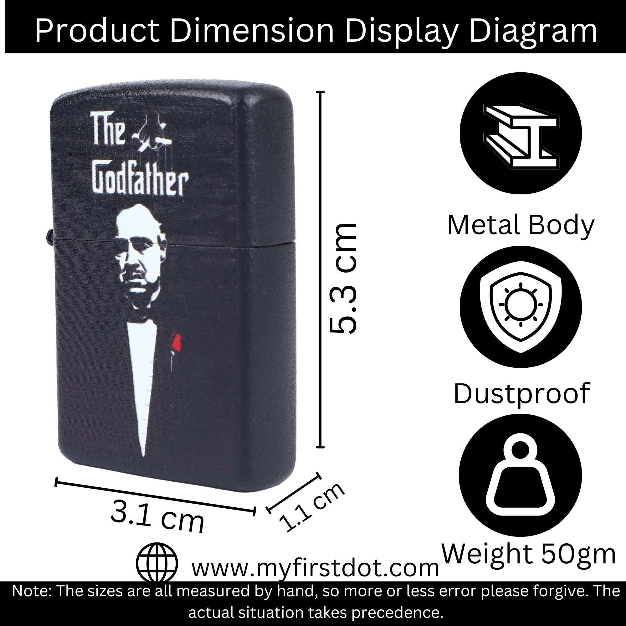 The Godfather Windproof Cigarette Lighter for Men | Pocket Classic Lighter for Smoking | | First Dot