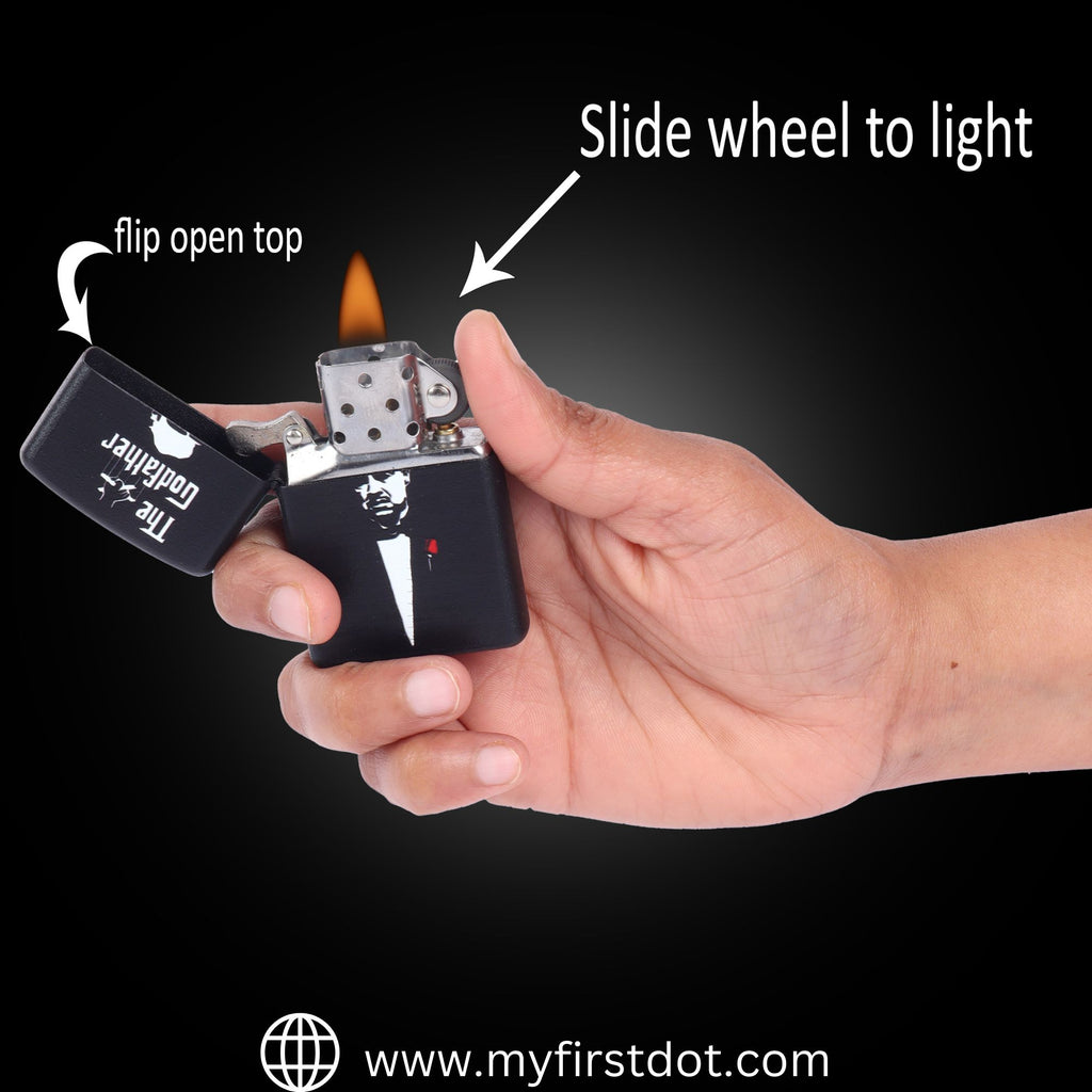 The Godfather Windproof Cigarette Lighter for Men | Pocket Classic Lighter for Smoking | | First Dot