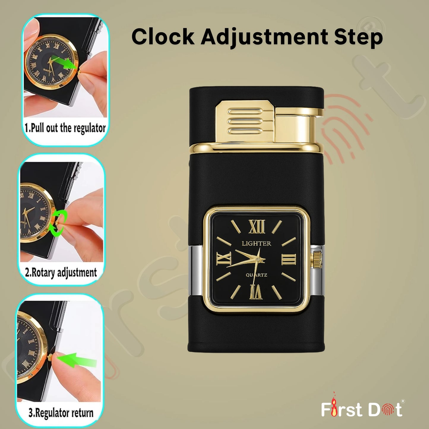 Premium ChronoLite Clock Lighter – Lighter for Men Black